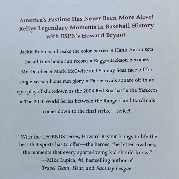 Legends: Best Players, Games, & Teams In Baseball by Howard Bryant - Picture 3 of 7